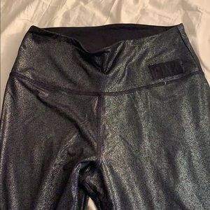 PINK sparkly ripped leggings. Large